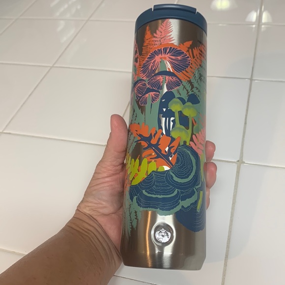 Starbucks Other - 16oz NWT stainless Starbucks vacuum insulated cup with mushroom/fern print. Fall
